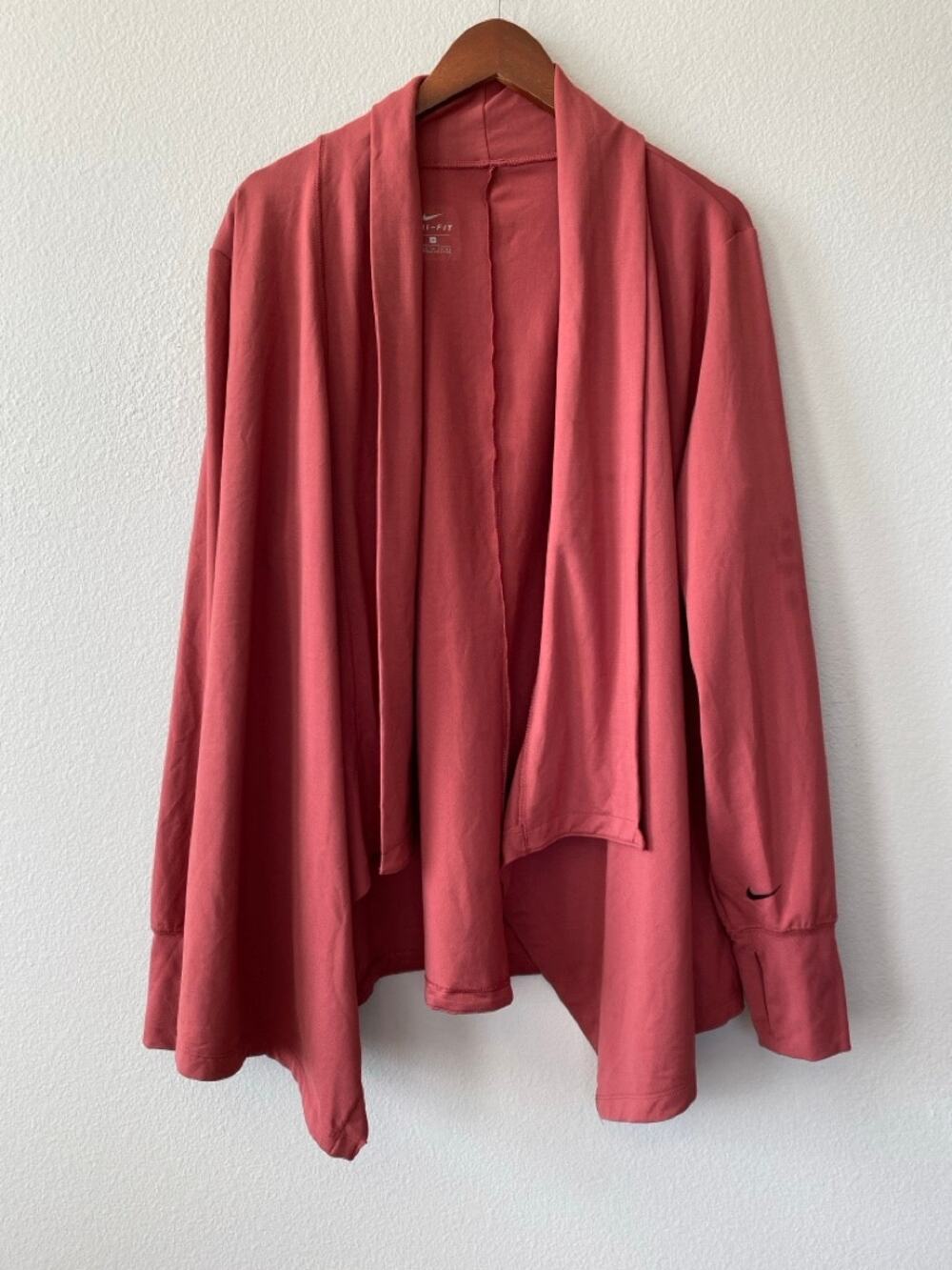 Nike Cardigan 2X Womens Dusty Rose Dri-FIT Open Front Yoga Wrap Athletic Soft